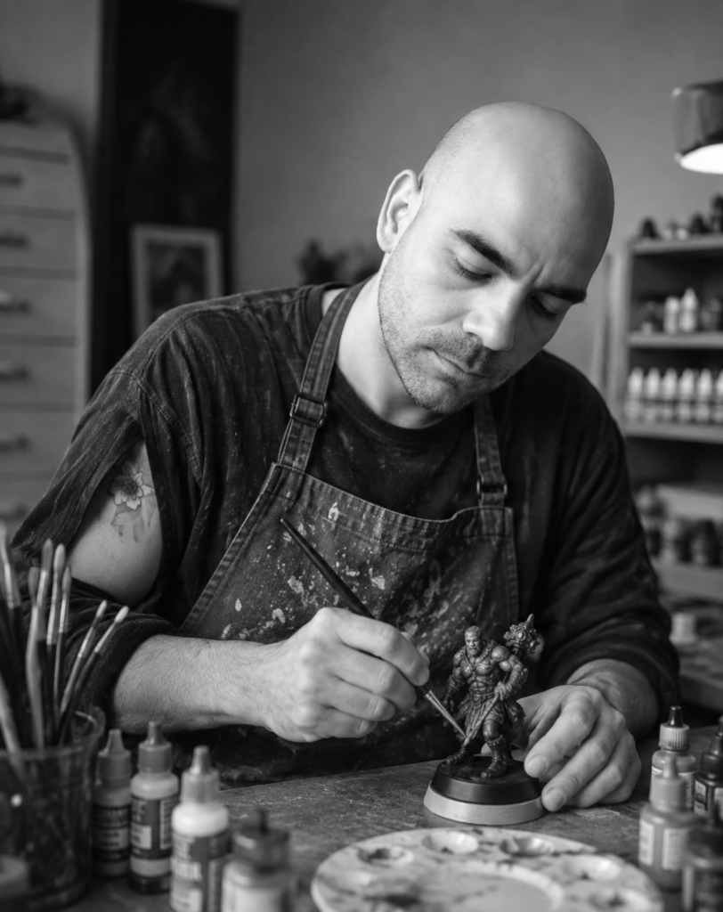 Retrato pintando una figura de colección